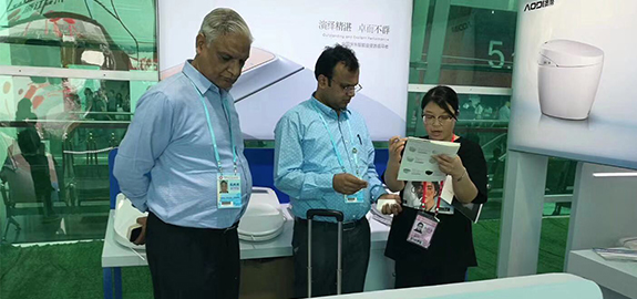 浙江澳帝智能潔具有限公司在臺(tái)州廣交會(huì)參展